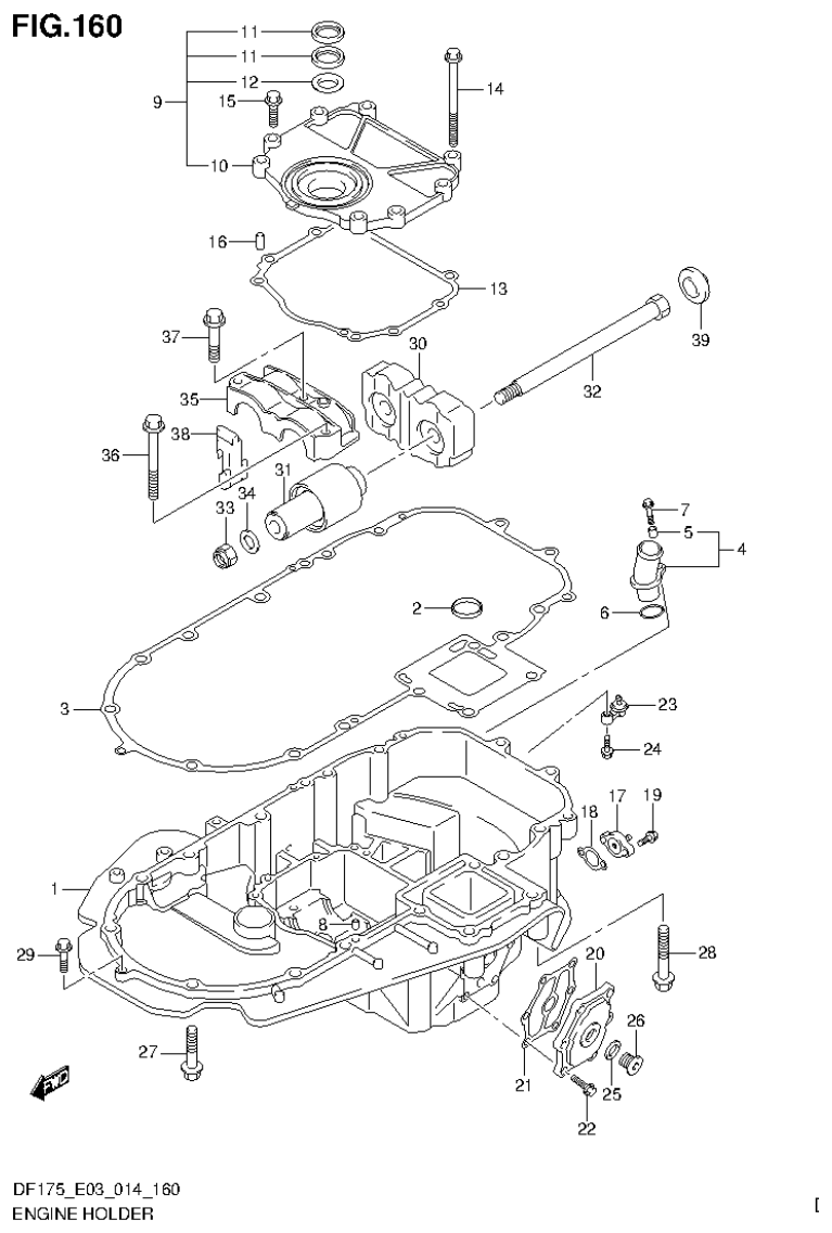 Suzuki DF175ZG ENGINE HOLDER (DF175Z E03) parts diagram